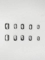 Plain chrome press on nails